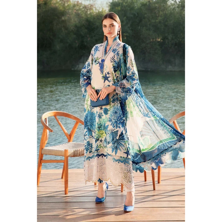 Maria B 3PC BLUE Lawn – M Prints