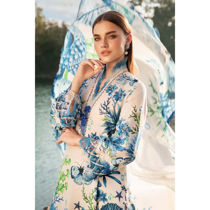 Maria B 3PC BLUE Lawn – M Prints