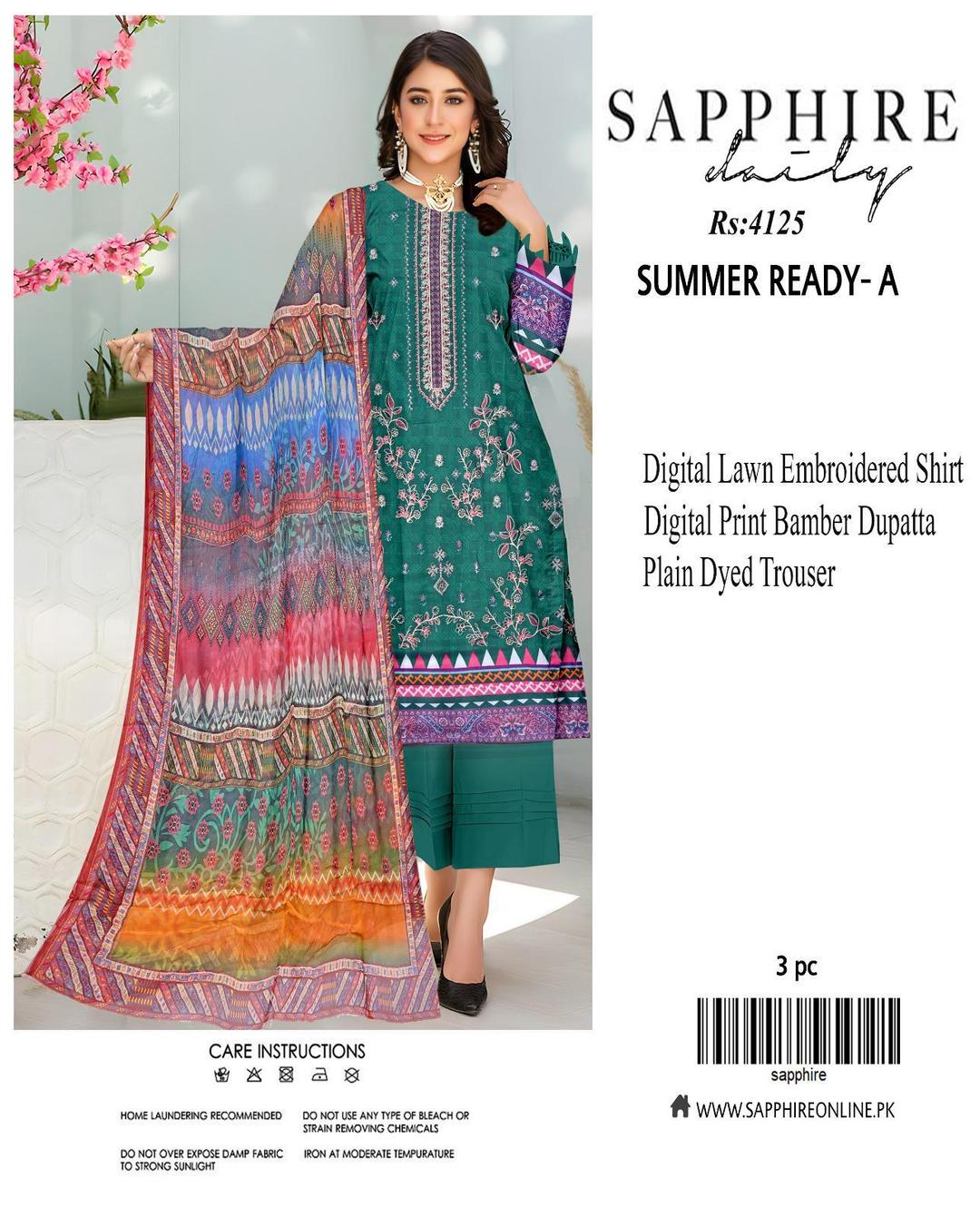 Sapphire Summer Lawn (3PC)