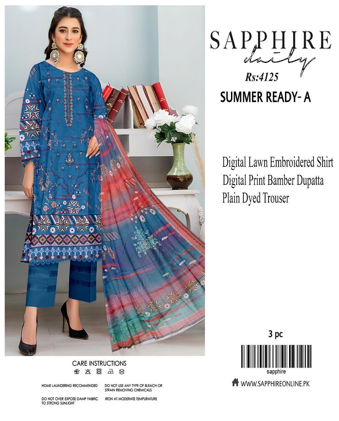 Sapphire 3PC Lawn Suits