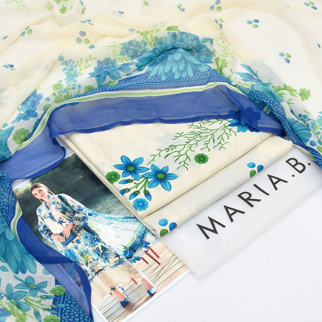 Maria B 3PC BLUE Lawn – M Prints