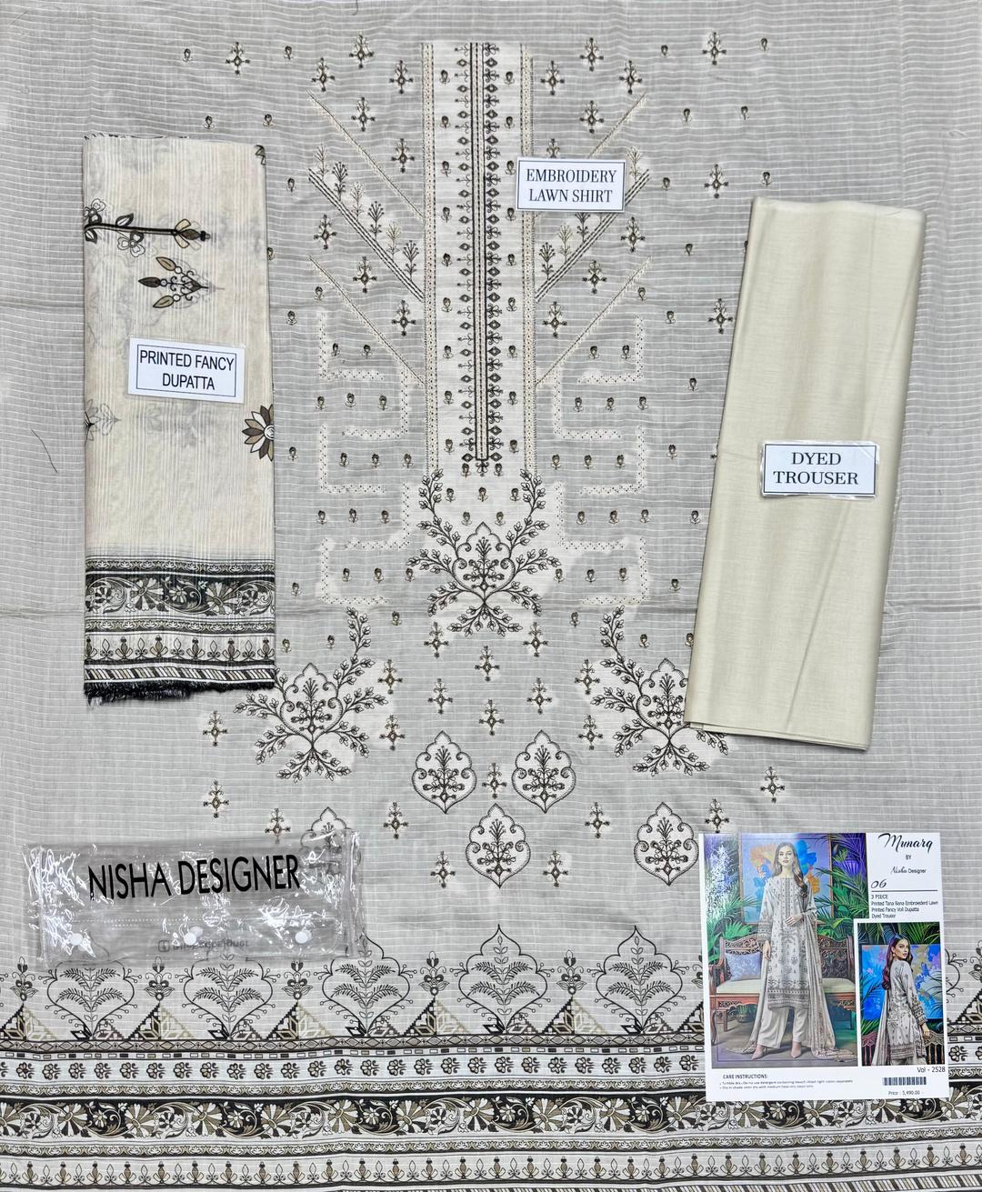 Women's Unstitched Printed Embroidered Suit