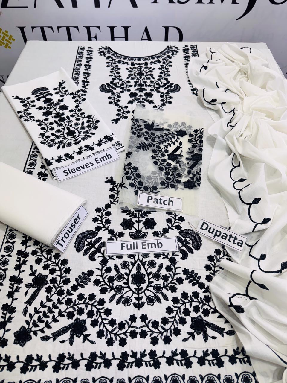 Women's Unstitched Embroidered Suit