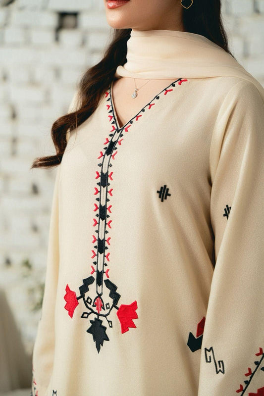 3 Pcs Women's Unstitched Embroidered Suit