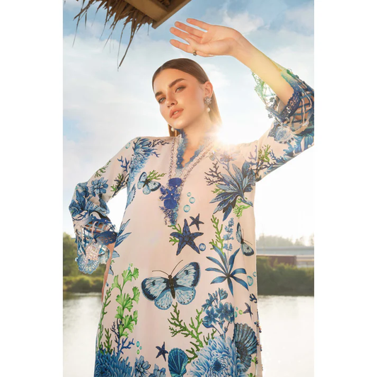 Maria B 3PC BLUE Lawn – M Prints