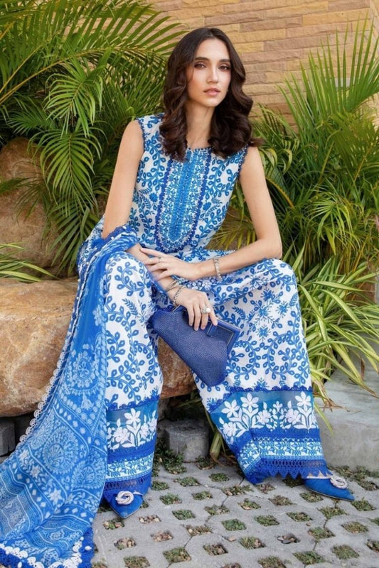 Maria B 3PC Blue Lawn – M Prints