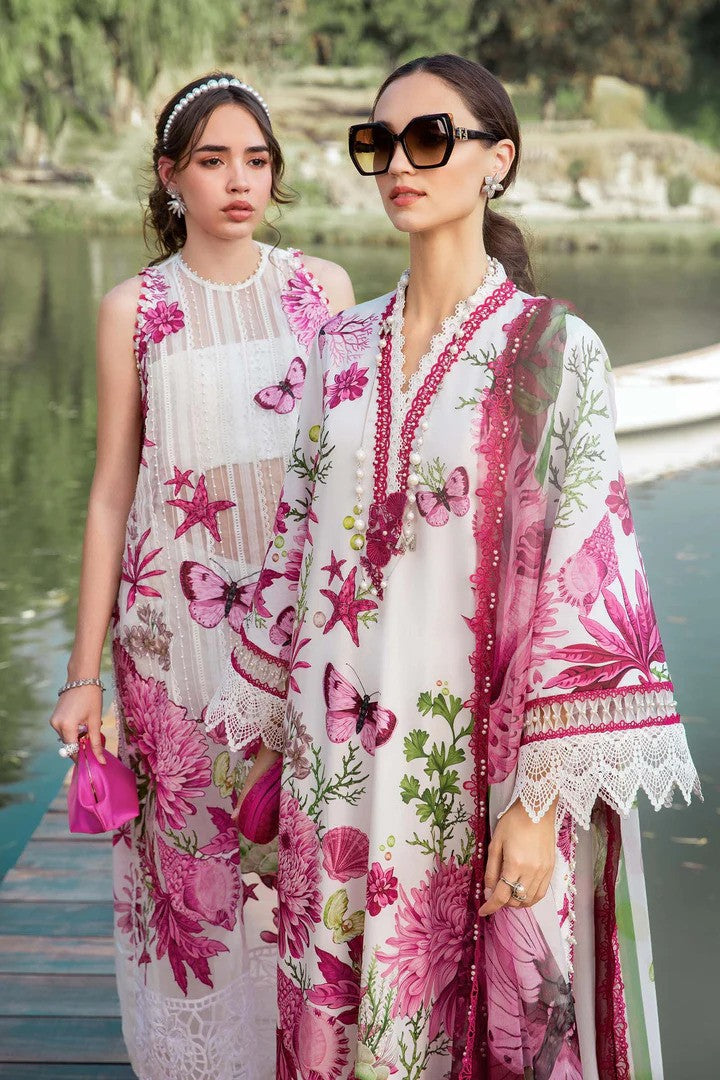 Maria B 3PC Pink  Lawn – M Prints