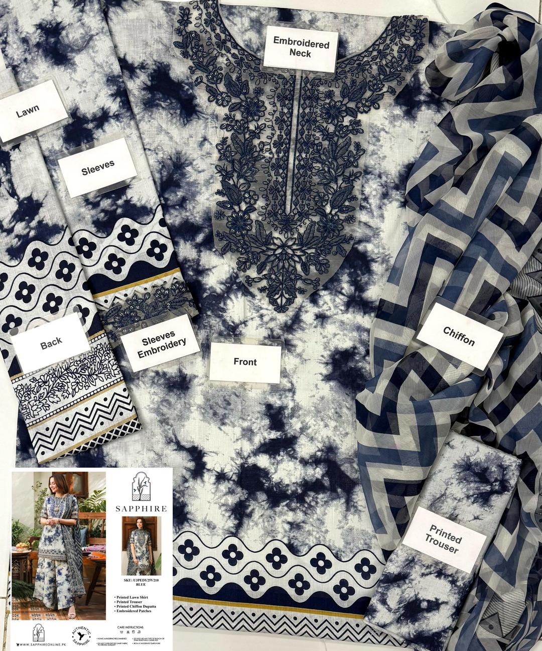 3 Pcs Women's Unstitched Printed Suit