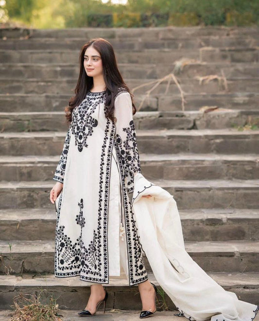 Women's Unstitched Embroidered Suit
