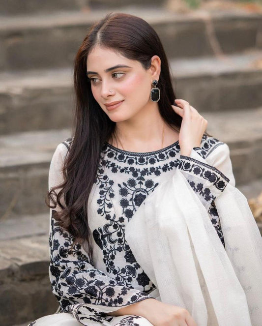 Women's Unstitched Embroidered Suit
