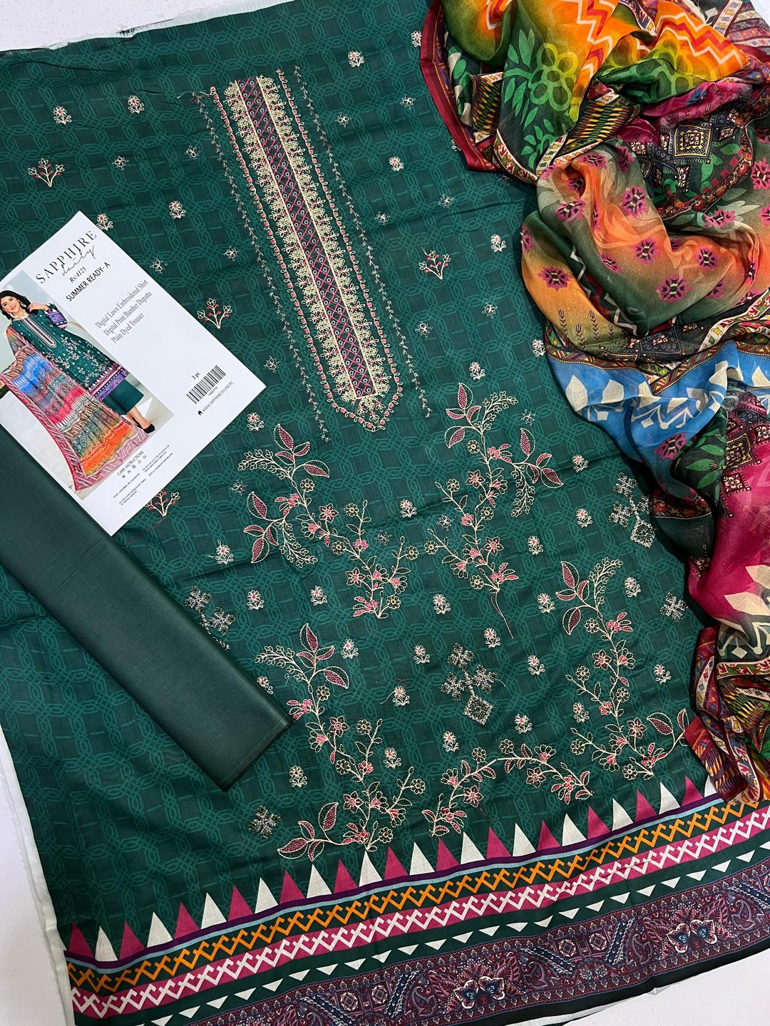 Sapphire Summer Lawn (3PC)