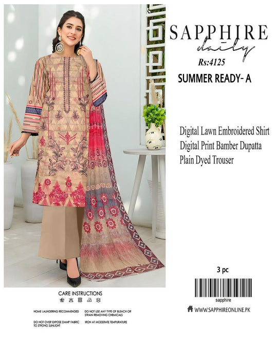 Sapphire Summer Lawn (3PC)