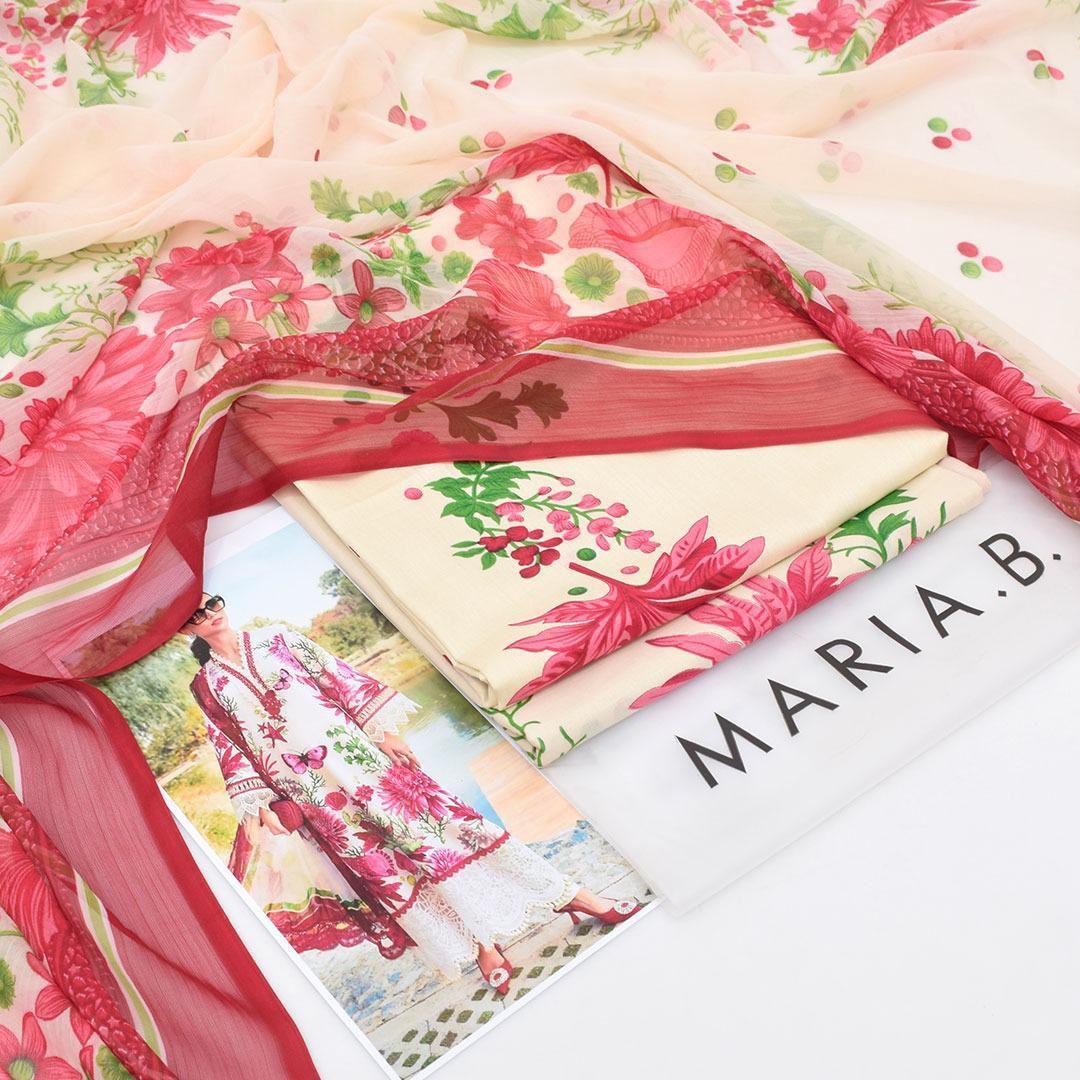 Maria B 3PC Pink  Lawn – M Prints