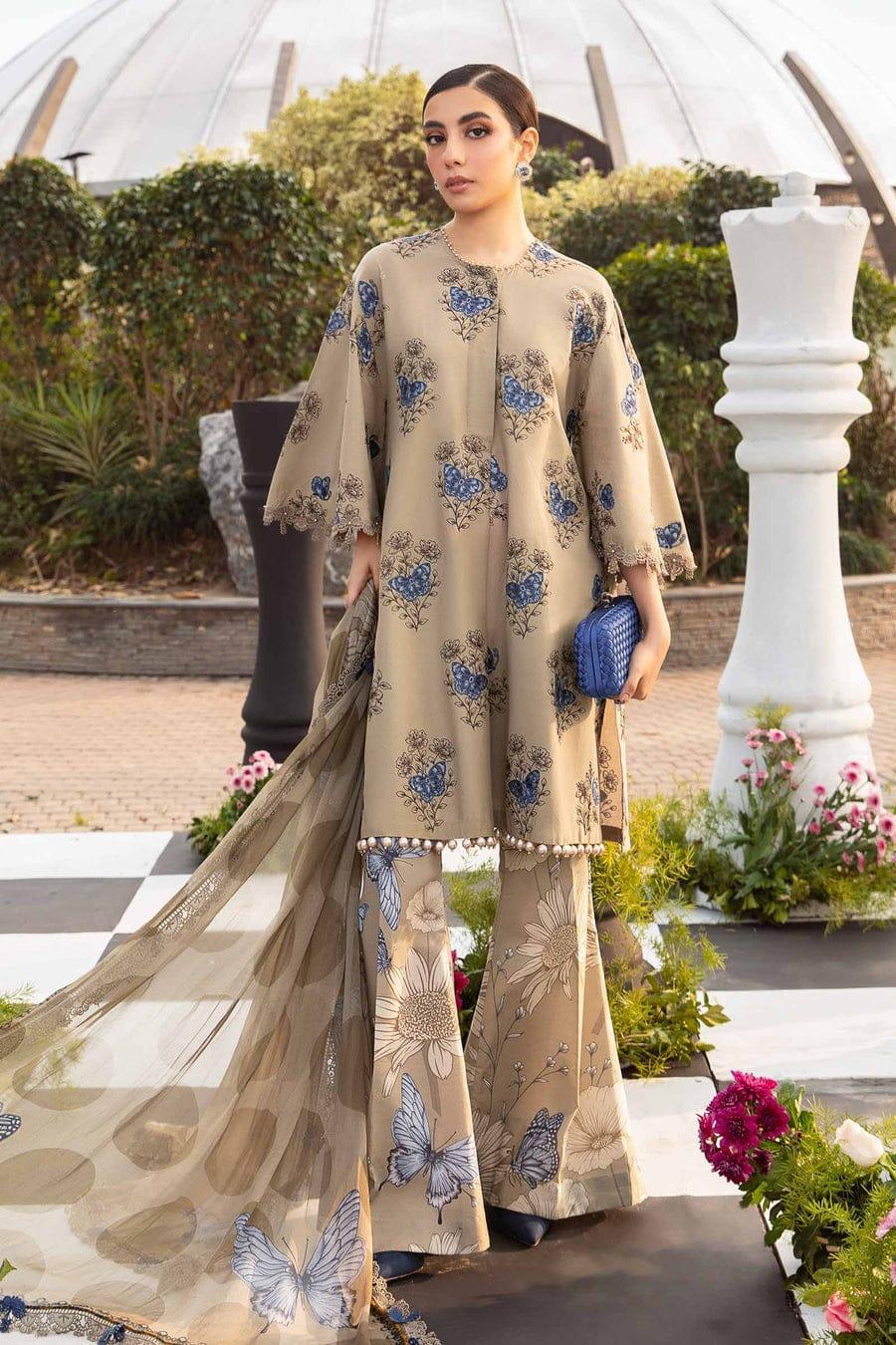 3 Pcs Women's Unstitched Khaddar Digital Print Suit