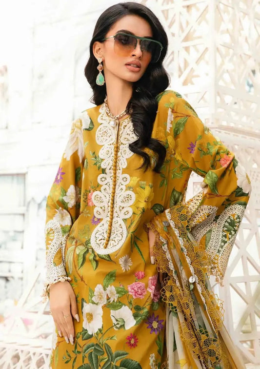Maria B 3PC Yellow Lawn – M Prints