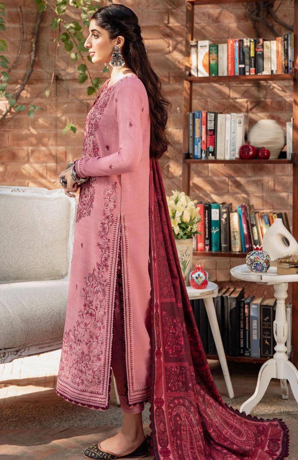 Women's Unstitched Lawn Embroidered Suit