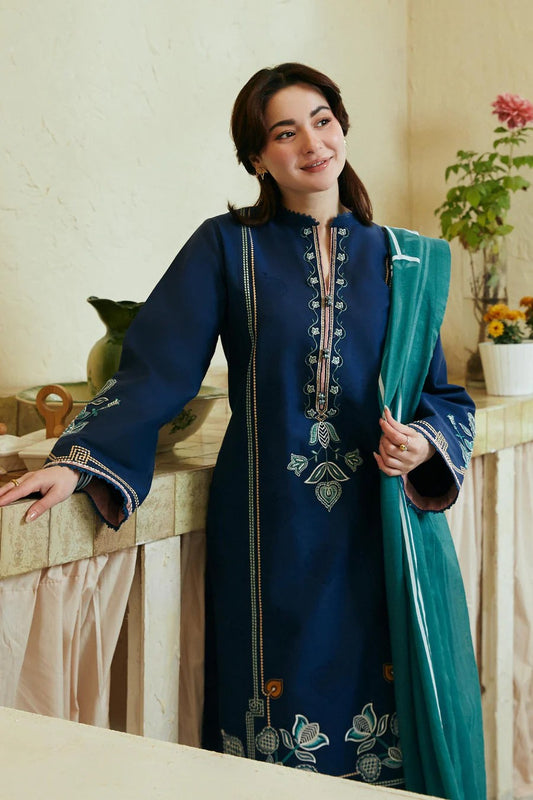 3 Pcs Women's Unstitched Embroidered Suit